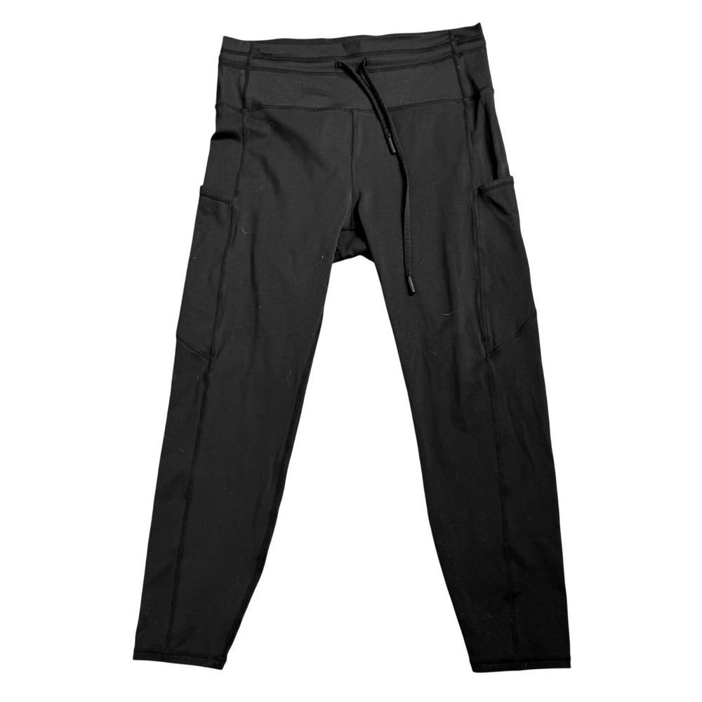 ZIYA ACTIVE Women's Small Black High Rise Drawstring Pocket Leggings Yoga Pants